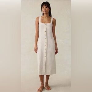 NWT Faherty Aurora Dress in flax size Small 100% linen